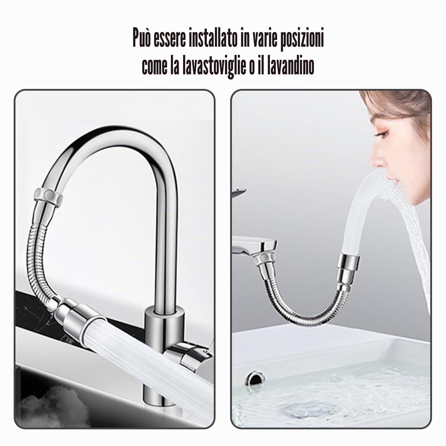 Prolunga per Rubinetto e Adattatori - Accessori per l'Estensione del Rubinetto, Strumento per la Pulizia degli Angoli Morti - Adatto per Cucina