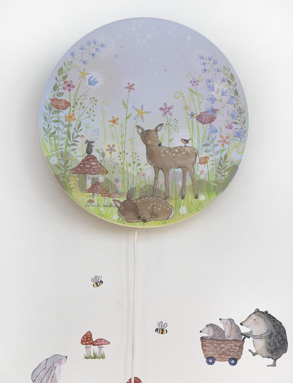 Märchengarten Wandlampe | Für Baby- & Kinderzimmer | Kinderzimmerdesign | Handgemalt & nachhaltig