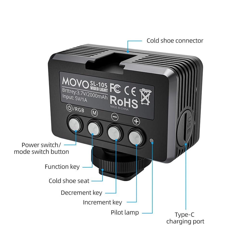 Andoer Unterwasserlicht für Unterwasserlicht, wasserdicht, RGB, LED, Mini-Videolicht, wasserdicht, bis 40 m, für Action-Cam für Unterwasseraufnahmen
