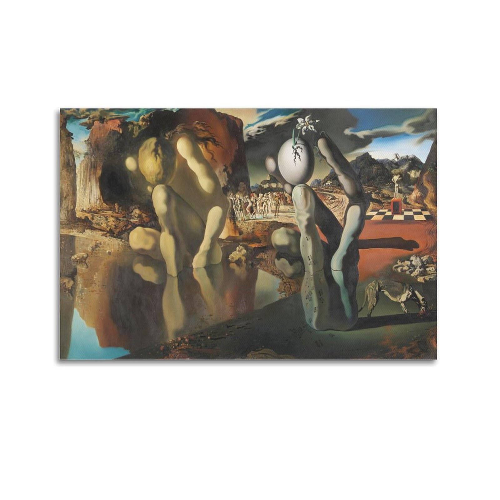 Ymxsdimds Unframe-Style The Metamorphosis Of Narcissus By Salvador Dali Painting Art Posters Print Photo Art Painting Canvas Home Decorative Bedroom Modern Decors 24X36inch(60X90cm)