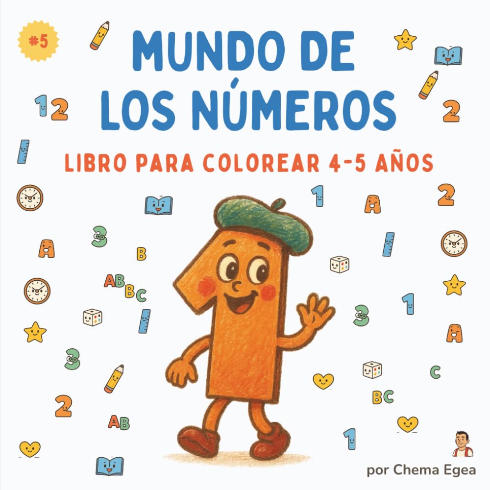 Mundo de los números: Libro para colorear de números adorables para niños de 4-5 años – Figuras grandes, líneas gruesas y diversión educativa (Planeta Coloreta)