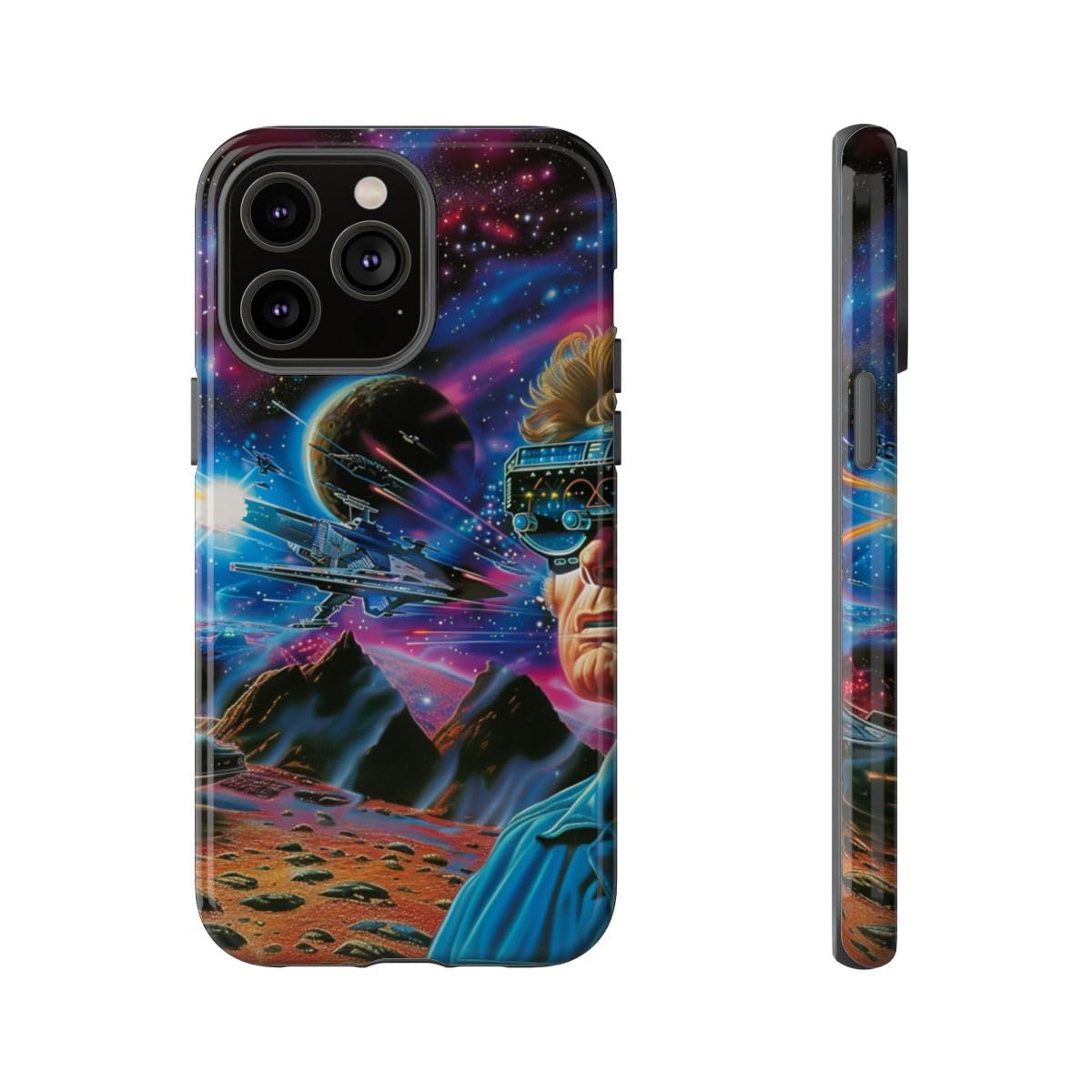 Coque rigide Space Battle bleu iPhone 14 Pro Max pour protéger des chutes - 5