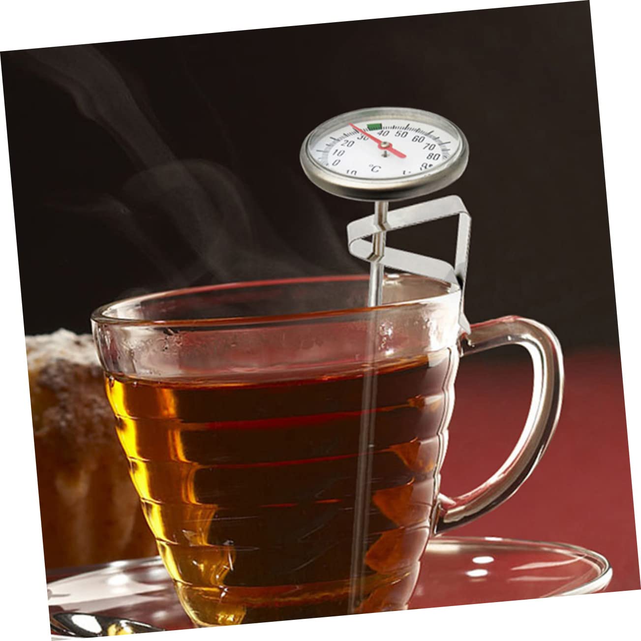 OKUMEYR Grade Metal Thermometer Clip Clamp for Pot Milk Hot Liquid Temperature Testing