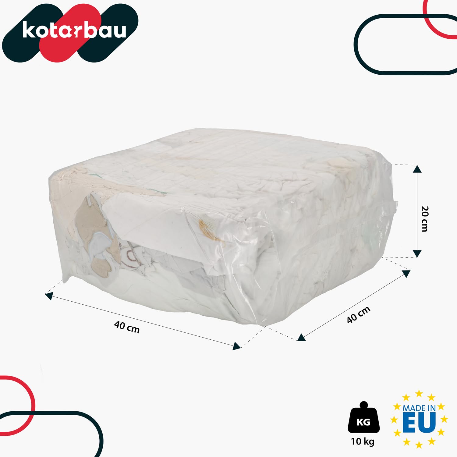 KOTARBAU® Paños de limpieza de algodón, 10 kg, para uso industrial