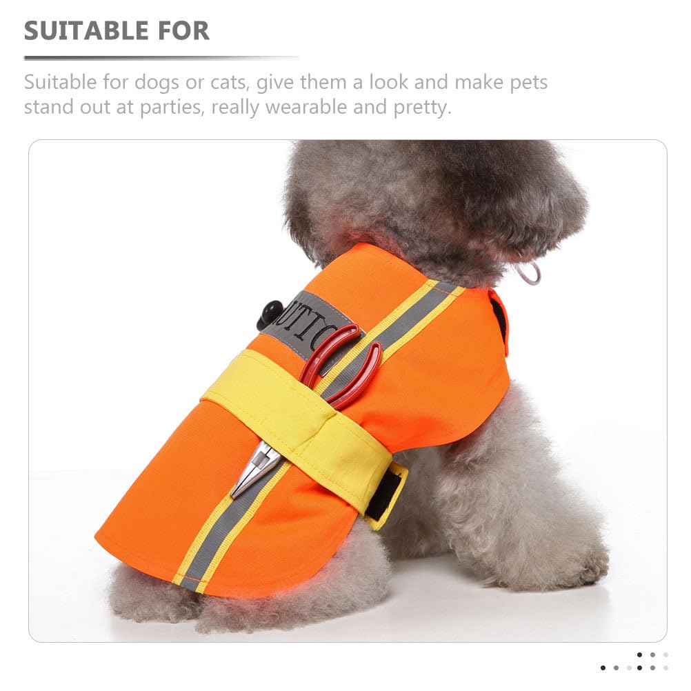 Toyvian Engineer Appearance Dog Costume Adorable Puppy Clothes Lightweight Polyester Festival Party Pet Apparel for Dogs and Cats - Image 4