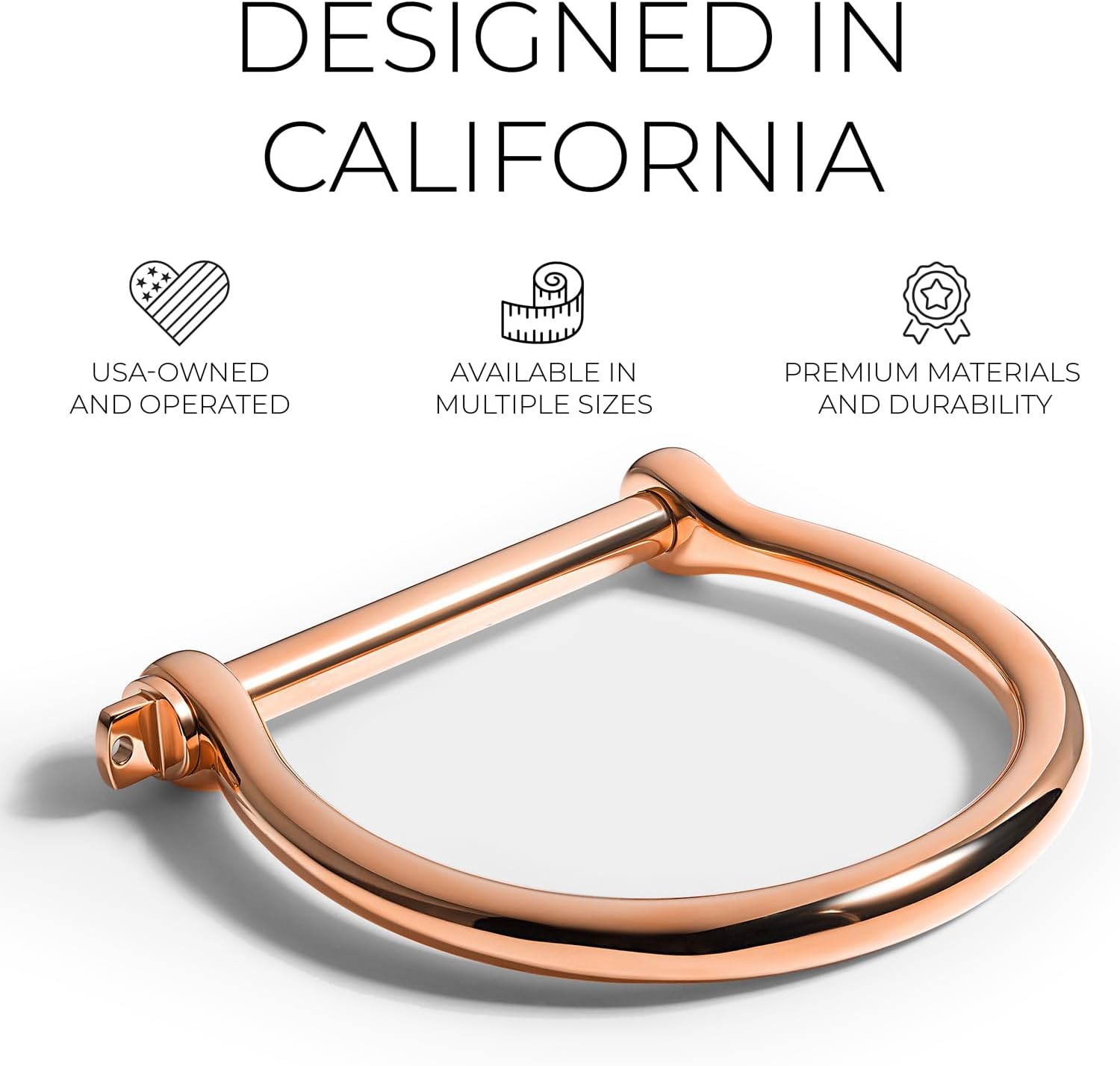 Elegatto Bangle Premium 18K Gold Plated Bracelet for Men & Women | Polished Gold-Plated Stainless Steel with Shackle Closure | Unisex Designer Jewelry Bracelets