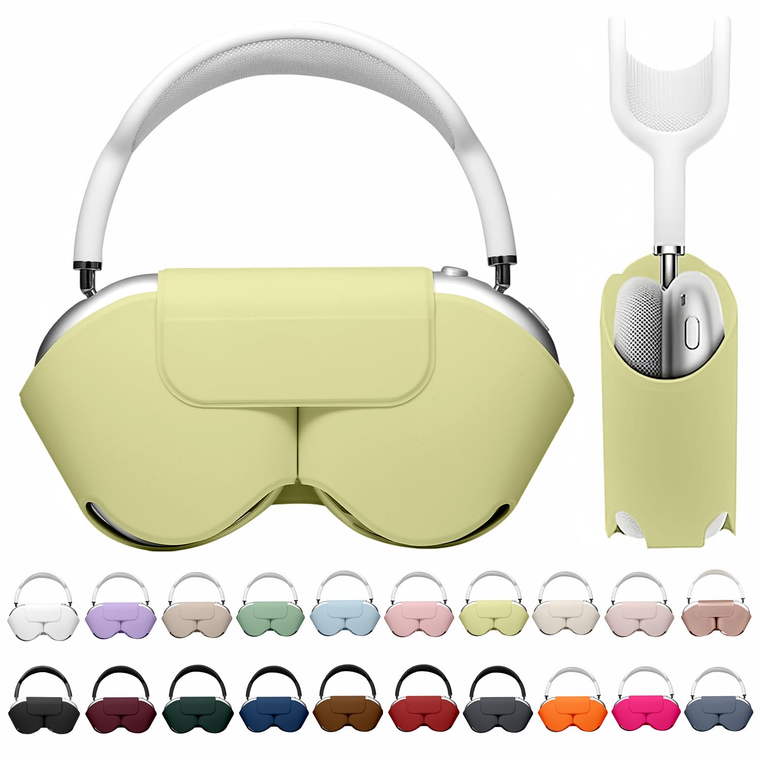 Maxjoy for Apple Airpods Max Smart Case Cover, Soft PU Leather Protective Cover Accessories for Airpod Max with Sleep Mode, Anti-Dust Travel Carrying