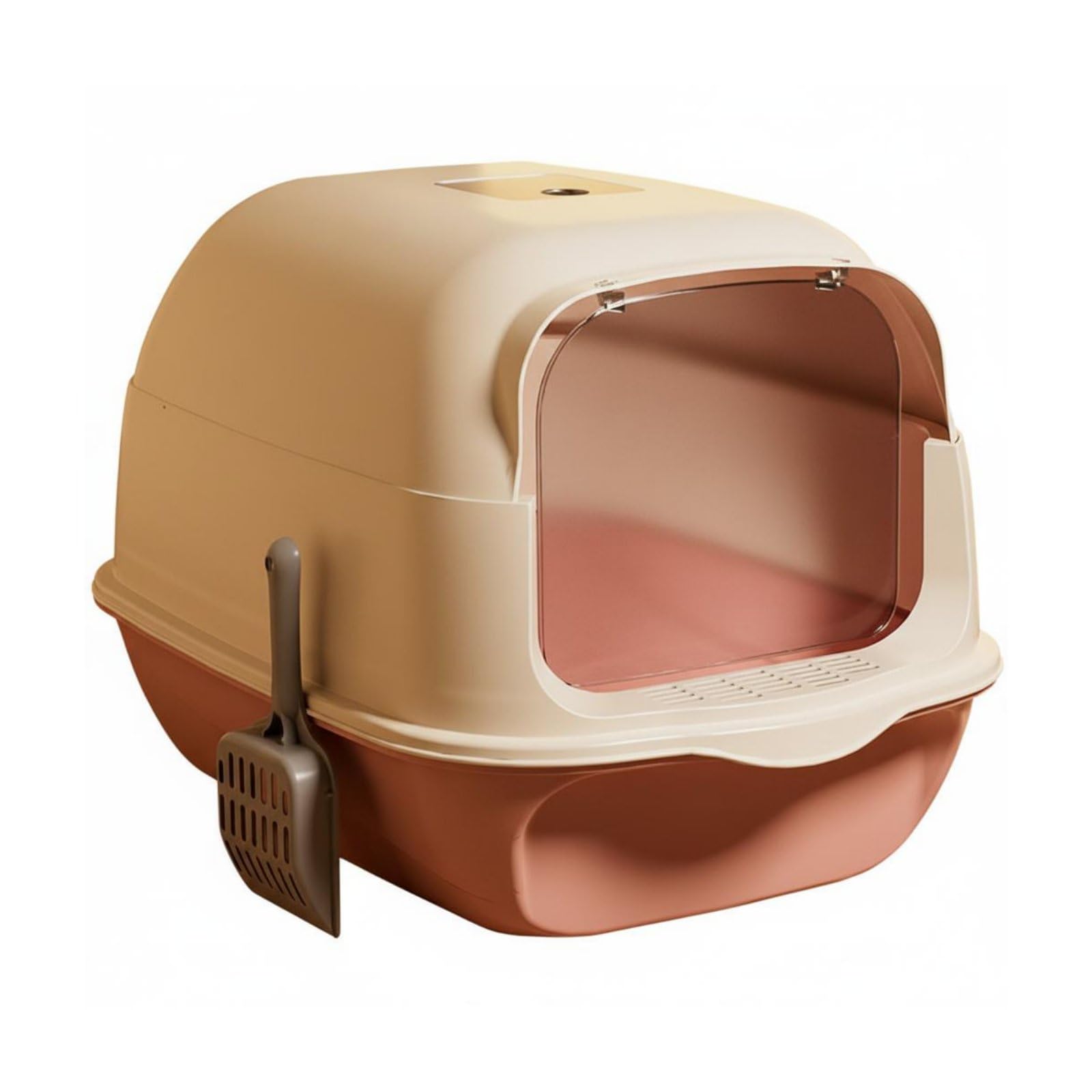 KESOTO Lettiera per Gatti Chiusa Panoramica Toilette Felina Vaschetta con Coperchio Box Igienico in PP con Controllo Odori E Pareti Alte Anti Schizzi Facile, Pink