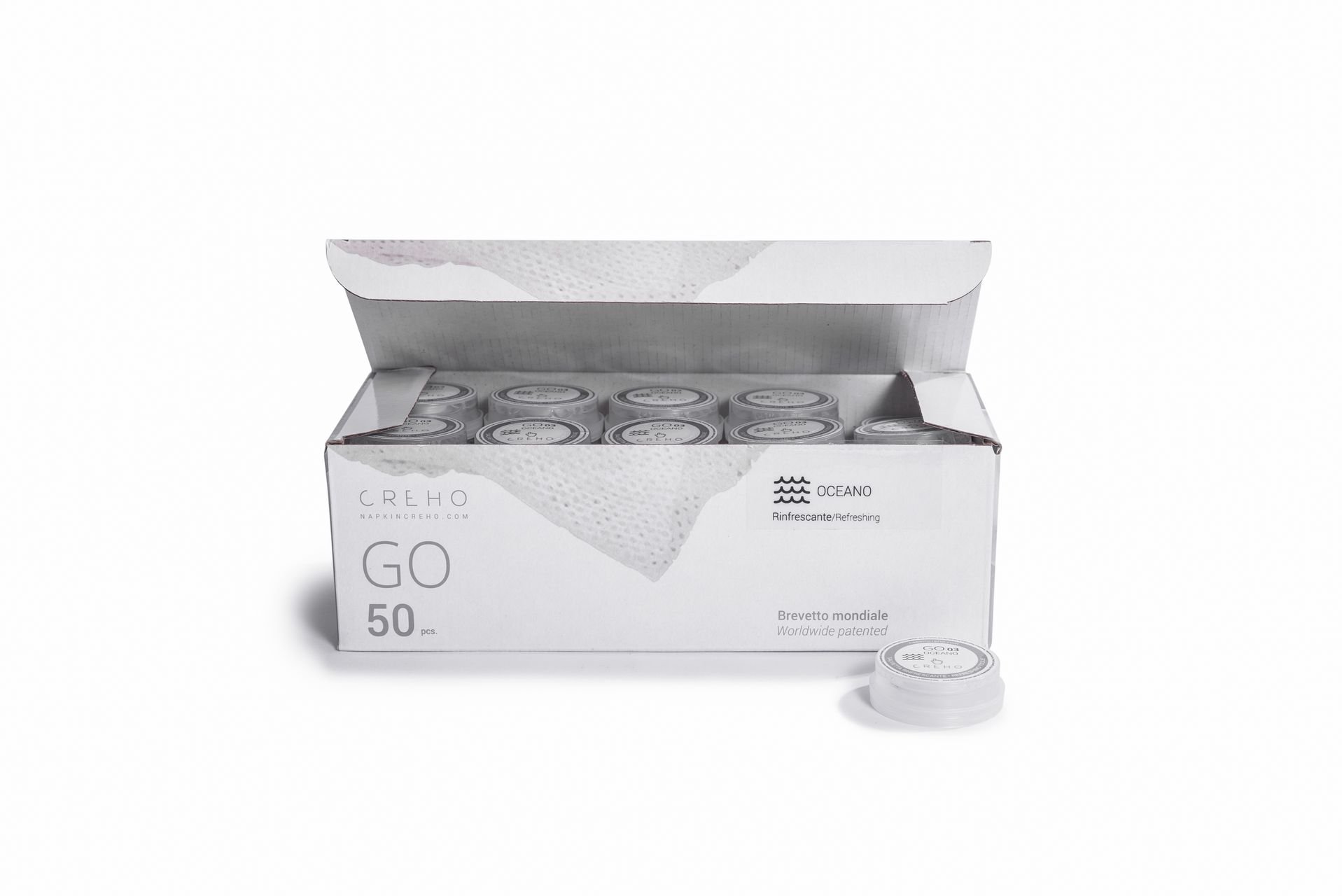 NapkinPocket Size Plastic Free Wet Wipes Capsule with Ocean Fragrance, Suitable for Sensitive Skin Go, Pack of 50