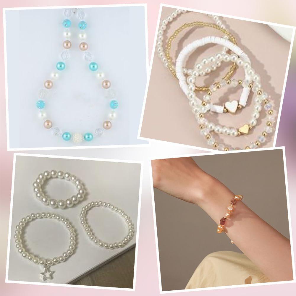 400 Perline Acriliche Bianche 8 Mm - Foro 1,7 Mm - Sfuse Per Gioielli Fai Da Te - Bracciali, Collane, Orecchini