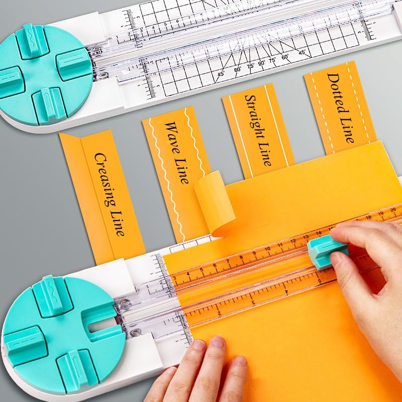 Taglierina Per Carta 4 In 1 - Lame Dritte, Ondulate, Perforate E Piegatrici - Rosa - Foto 7