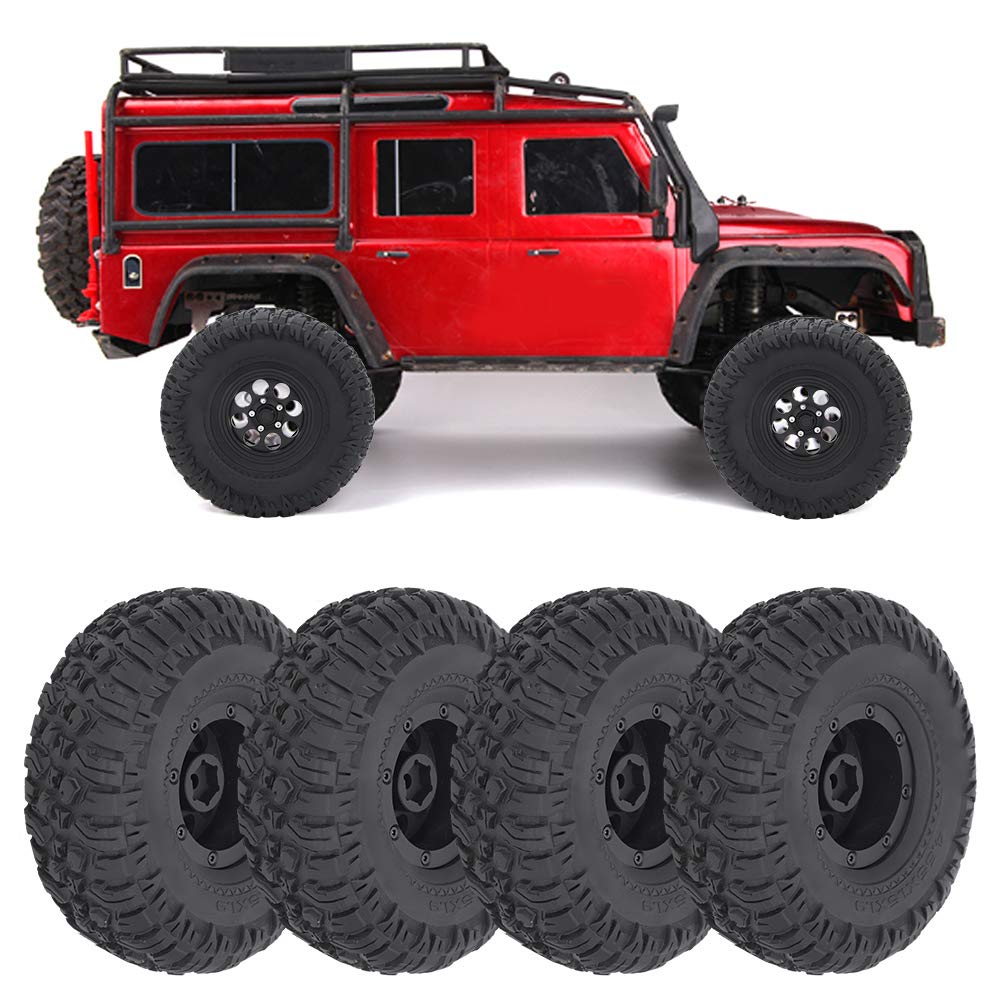 1/10 opona RC, 4 szt. 1,9 cala gumowa opona obręczy, czarna nadmuchiwana opona gąsienicowa Upgrade części zamienne Zdalna opona Akcesoria do opon samochodowych do osiowych 1/10 RC Crawler 118mm A