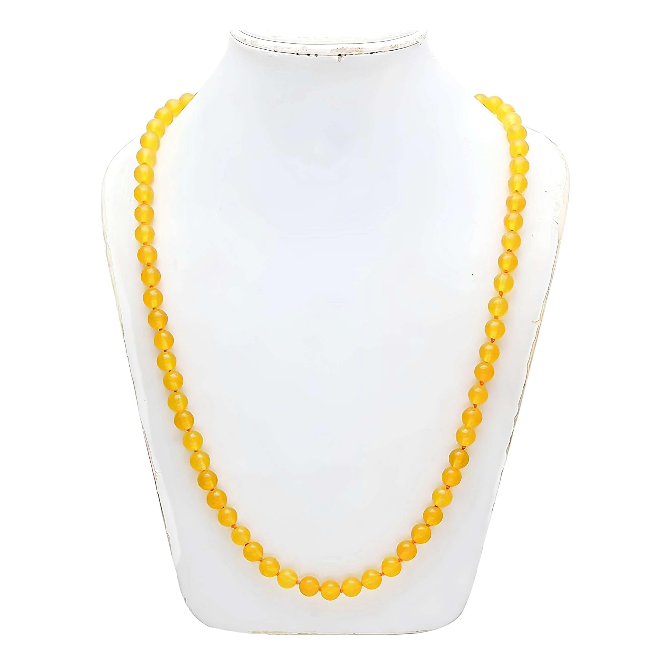 ishaSpirituals Unisex Yellow Agate Mala Certified Yellow Agate Hakik Mala 108+1 Beads, Bead Size 7Mm-image-39