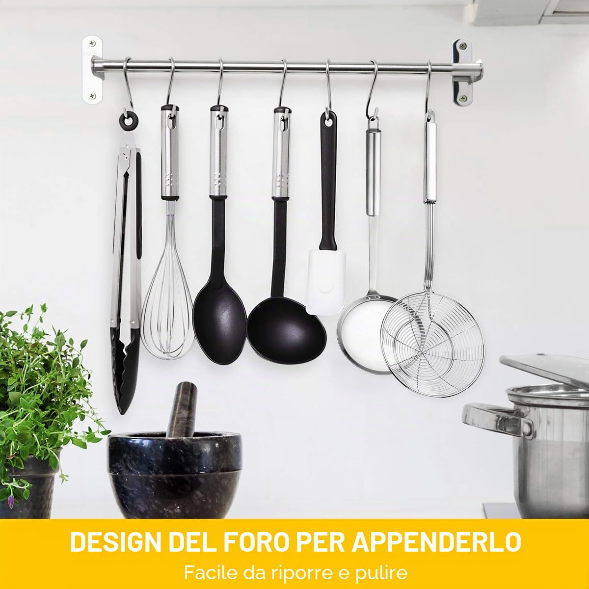 Mestolo per ragnatela in acciaio inox, colino per friggere, colino in acciaio inox, colino in schiuma, setaccio, stufatura e creazione. Diametro (14 cm e spatola per schiuma)