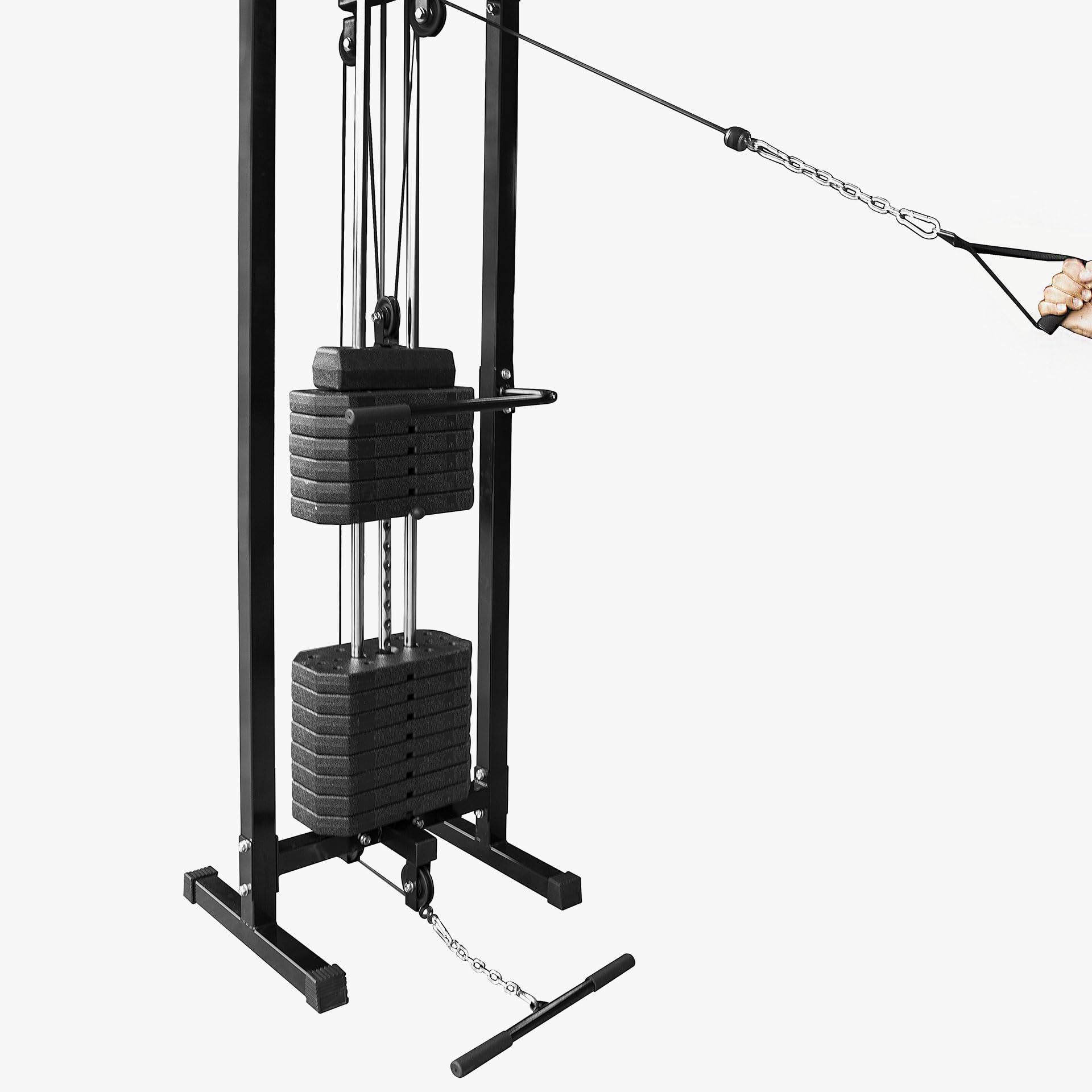JK FITNESS Stazione Cavi Incrociati JKV CCR【Pacco Pesi 68 kg per Lato】Struttura in Acciaio Rinforzato | Barra per Trazioni Inclusa | Allenamento Funzionale Completo | Dimensioni Compatte