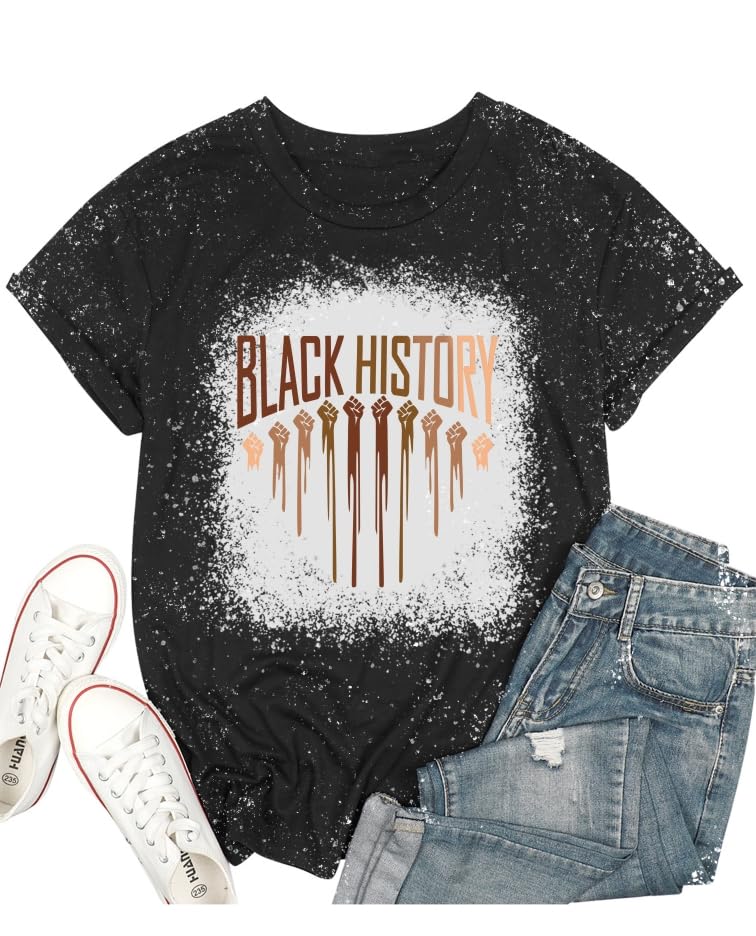 Women Black History Shirts Melanin Shirts for Black Women American African Black Pride Graphic Tee Tops