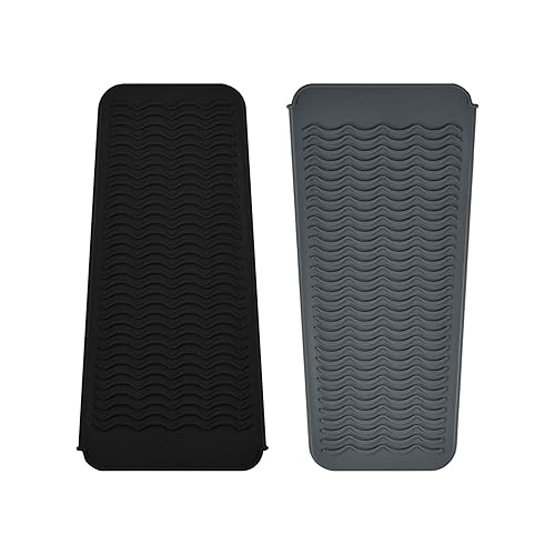 Alfombrilla con bolsa de silicona resistente al calor para alisadora de pelo, plancha de prensado, rizador de pelo, varita para rizar, plancha