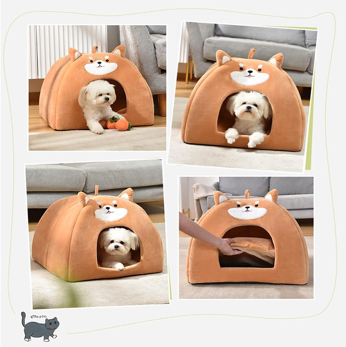 10点ペット ベッド 柴犬ハウス 犬ドーム型   マット付き ふわふわ 柔ら( 10点ペット ベッド 柴犬ハウス 犬ドーム型 マット付き ふわふわ