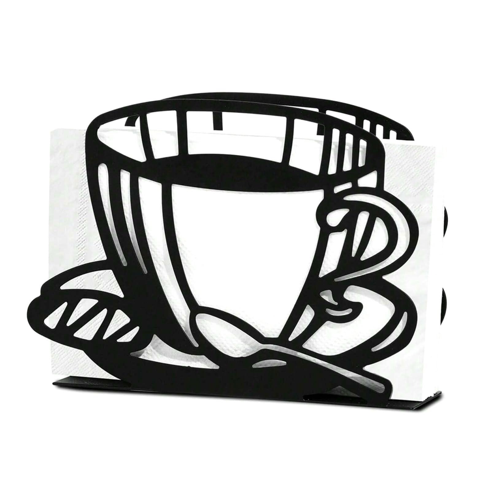 Elnwnnkc Coffee Cup Practical Iron Table Napkin Stand With Stable Construction Elegant Metal Tissue Box Stand With Open Designs For Daily Use Iron Tissue Owner For Restaurant