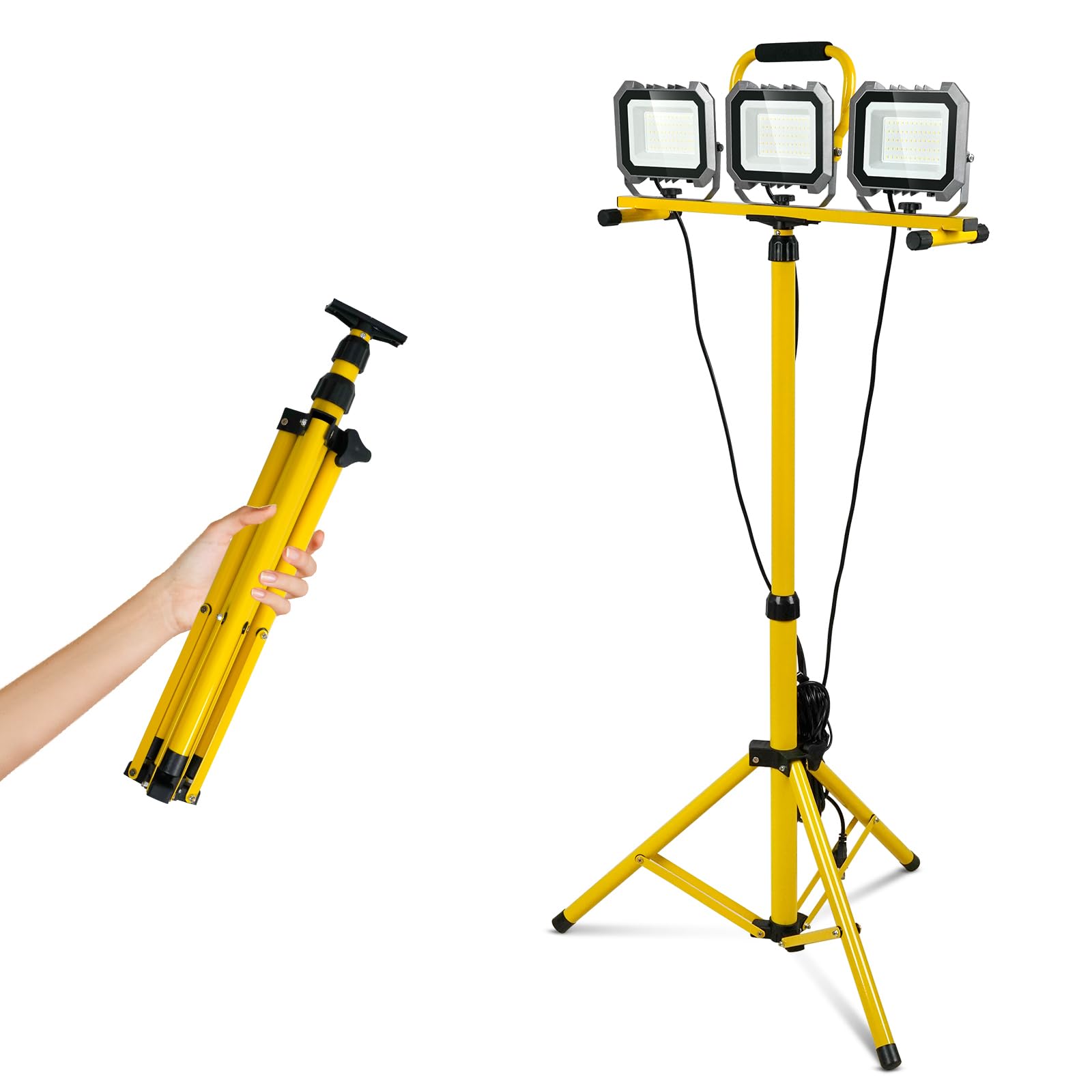 15000LM Work Lights with Stand, IP66 Waterproof 6000K LED Work