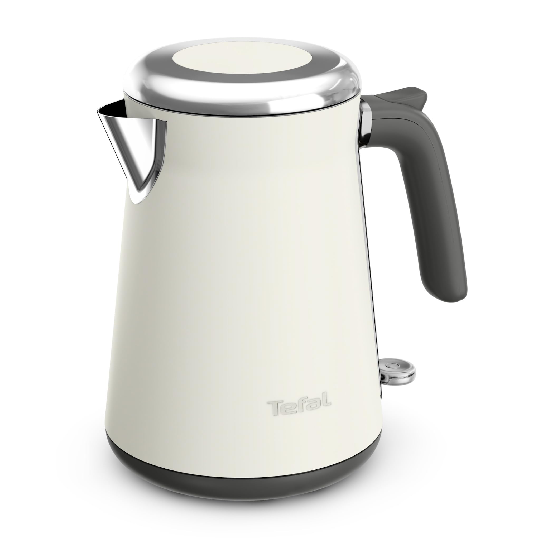 Tefal - Bouilloire Collection Design Rétro - Inox - Blanc | Bouilloire électrique avec ouverture une main - Indicateur 1 tasse et filtre amovible pour un nettoyage rapide et efficace