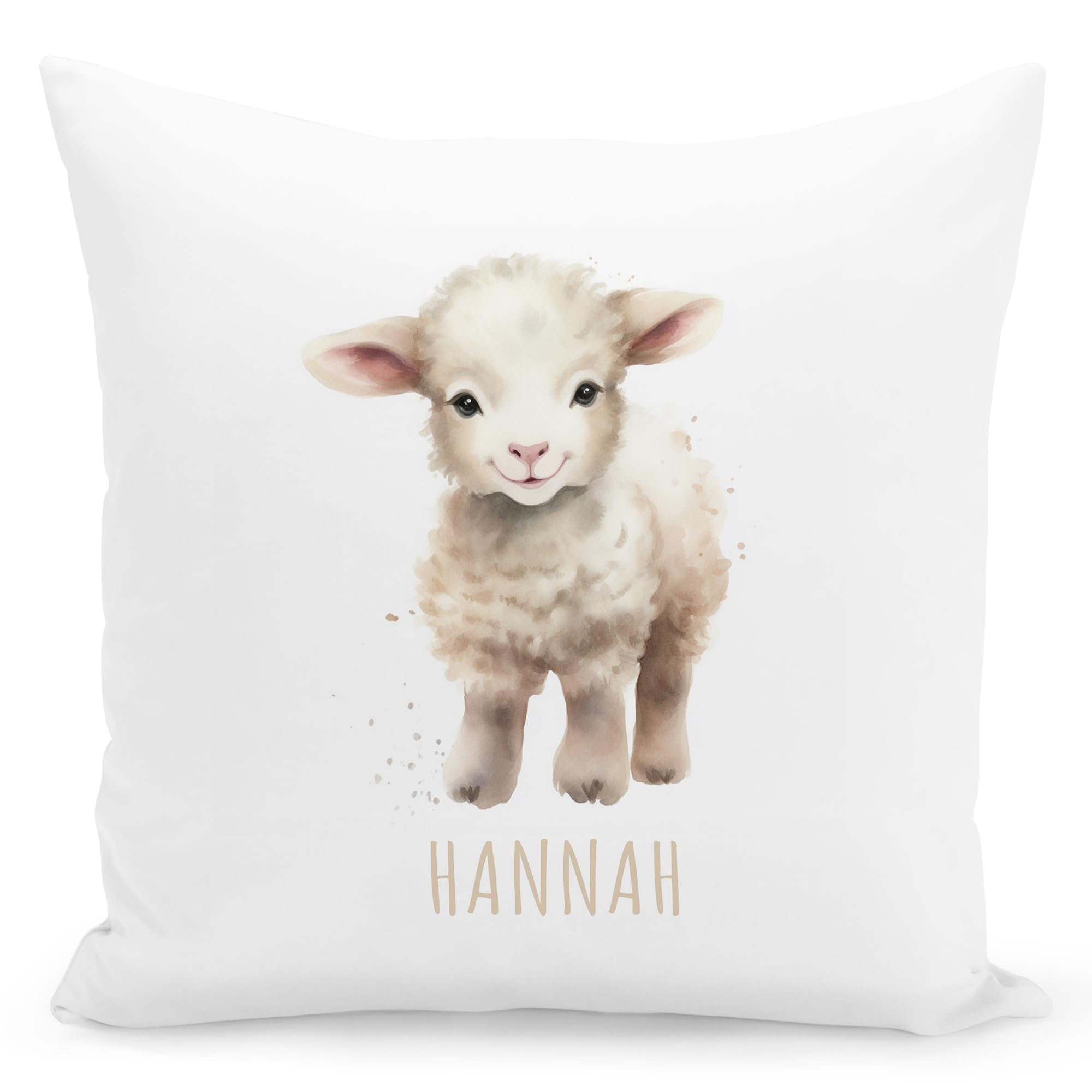 DEL MÀ Unique & Personal Schaf Kissen personalisiert mit Namen Kinderkissen Kuschelkissen Kinder Geschenk Kinderzimmer Deko Junge Mädchen Zierkissen Dekokissen 40x40 cm inkl. Füllung und Bezug