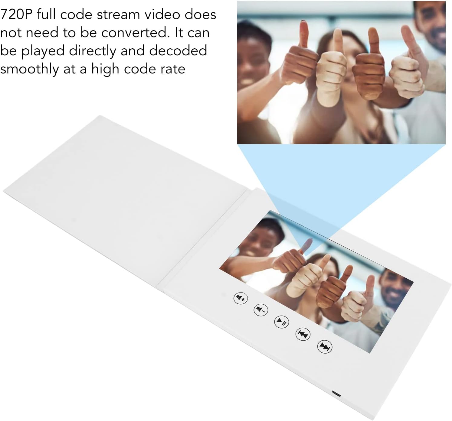 Video Greeting Card, Electronic Greeting Card, Video Greeting Card, Video Brochure with LCD Screen, Support 1280 720, Birthday Gift Christmas Anniversary (7in) - Image 5