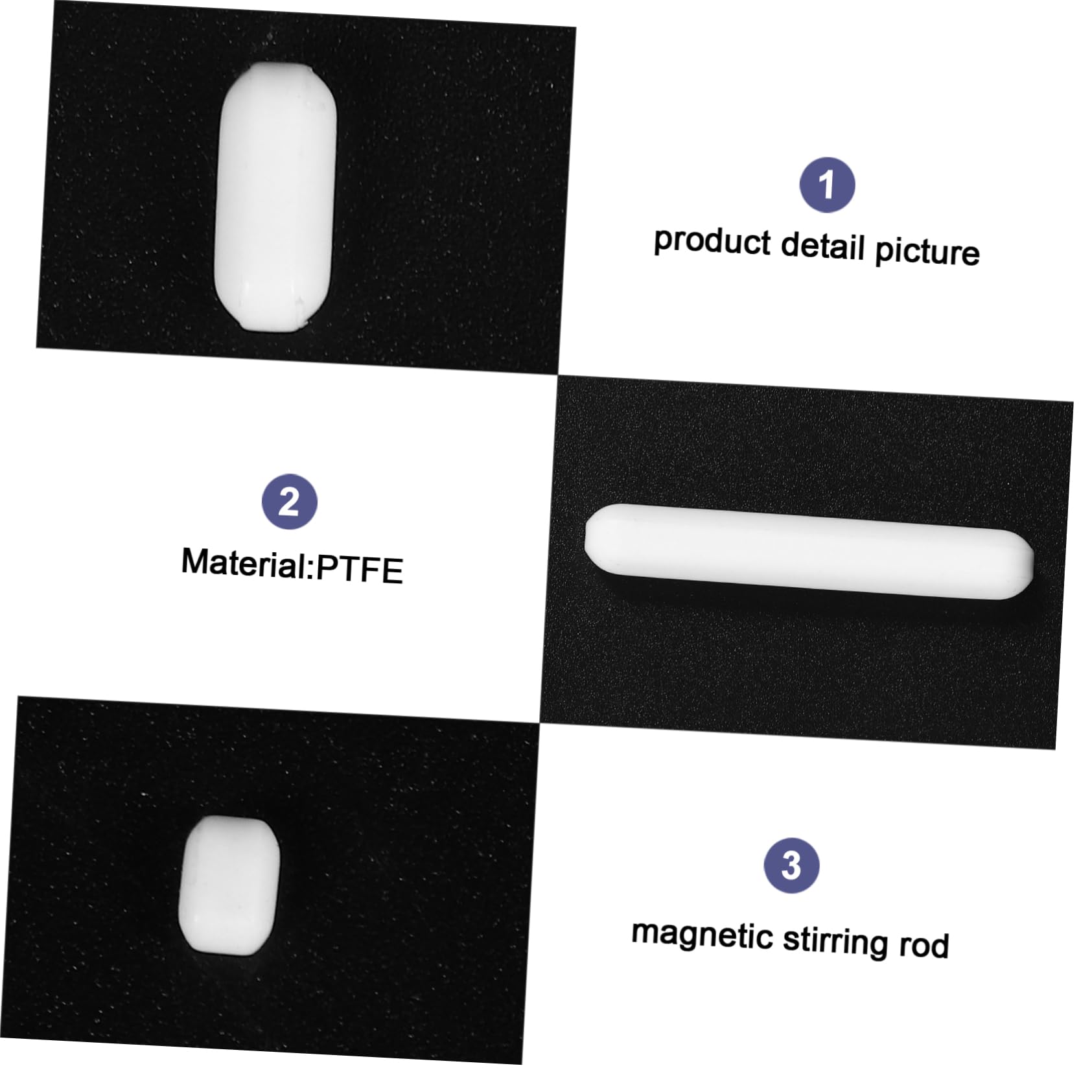 MAGICLULU 3 Sätze Magnetisches Rührstab Set Teiliges Ptfe Rührer Set für Labor Zylindrische Rührstäbe für Effiziente Mischvorgänge von Flüssigkeiten und Reagenzien