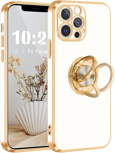 Miniatura 8 de Fingic Funda para iPhone 12 Pro, funda para iPhone 12 Pro con soporte de anillo, ajuste delgado, soporte para automóvil, protección a prueba de