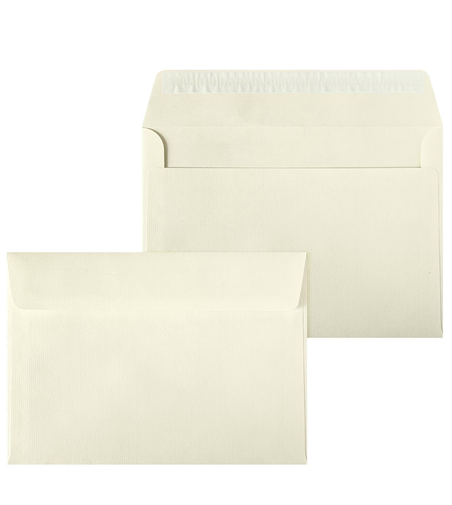 Netuno 50 Large Ecru Ribbed envelopes C5 162 x 229 mm 6.4 x 9 in 120gsm Large Invitation Envelope Elegant Laid envelopes for A5 Letters Wedding Invitations Greeting Cards documents Postcards — image 1