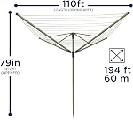 Strata Rack de séchage extérieur rotatif à usage intensif - 194 Parapluie de pieds sécheuse extérieur, Cadre en aluminium léger à l'extérieur Sac de séchage, Sahara Beige
