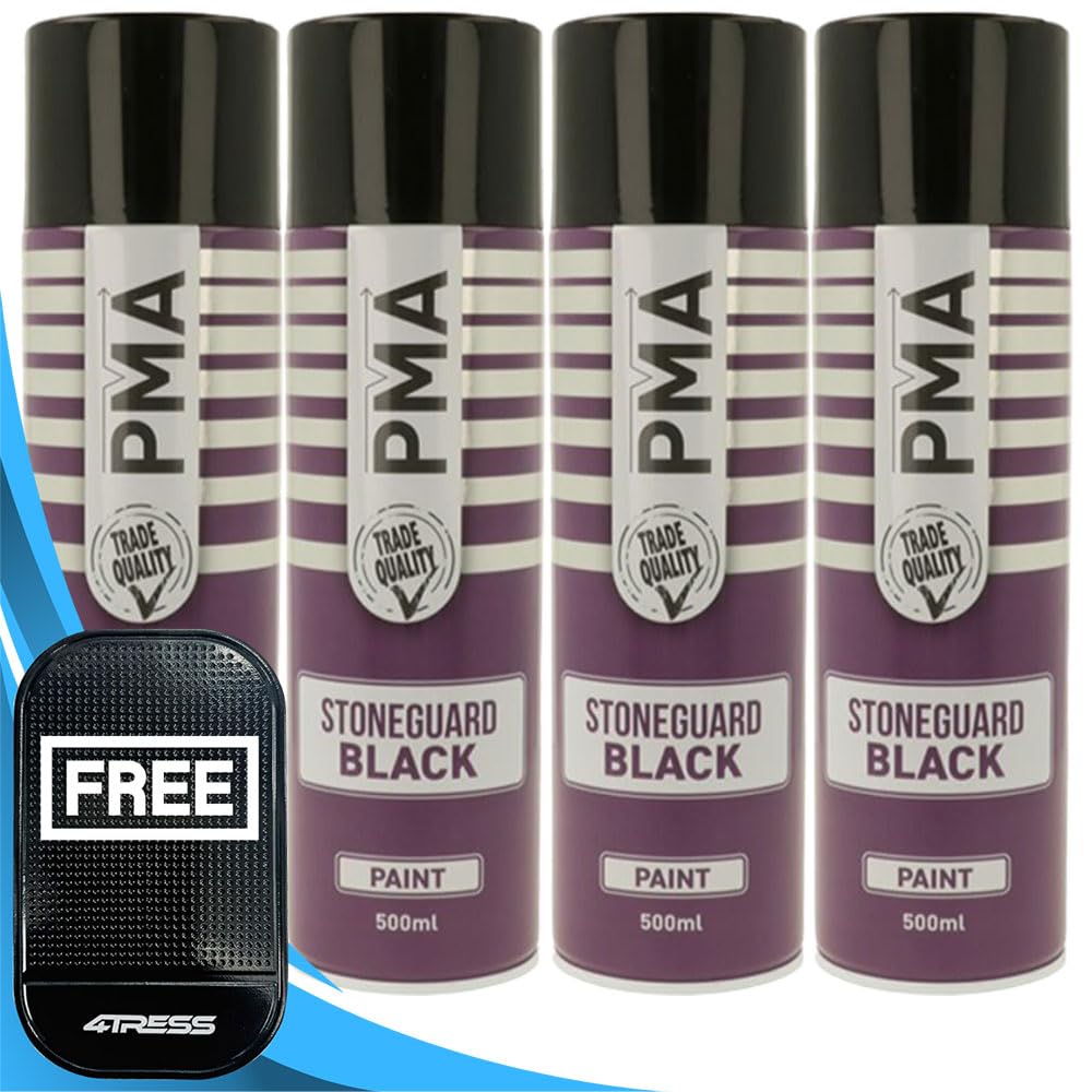 4TRESS PMA 4x Stone Guard Black Aerosol Underbody Protection Spray Paint 500mL Non-Slip Dash Mat(4T-PCPA1031)
