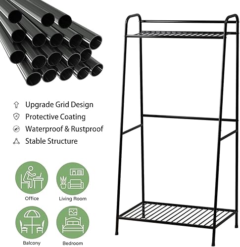 Miniatura 6 de Soporte de metal para plantas de 3 niveles, para plantas de interior y exterior, soporte para plantas de interior múltiple, soporte para plantas,