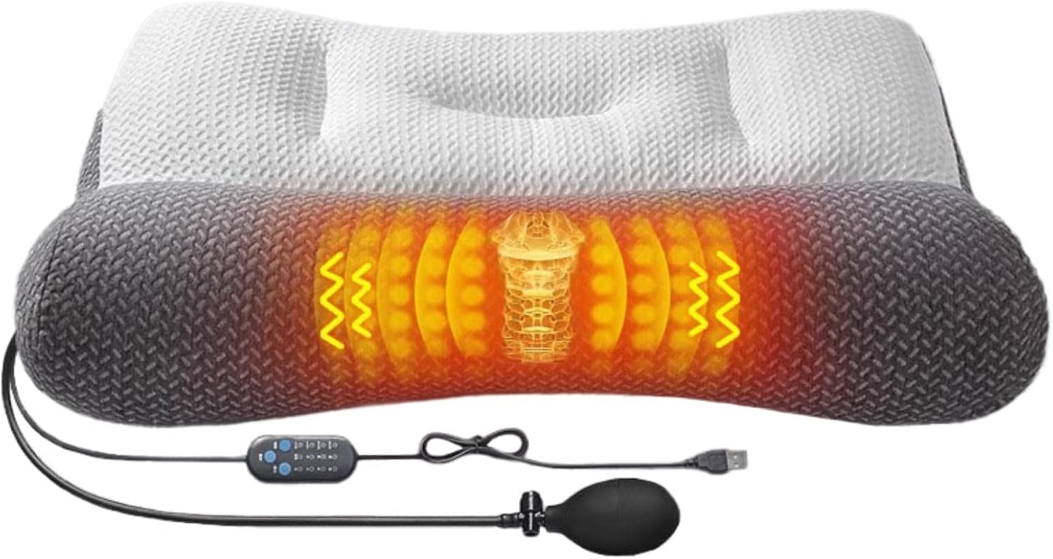 Adjustable Temperature Neck Pillow | Ultra Soft Memory Foam & Plush Fabric | Auto-Shutoff for Office Travel & Home Comfort
