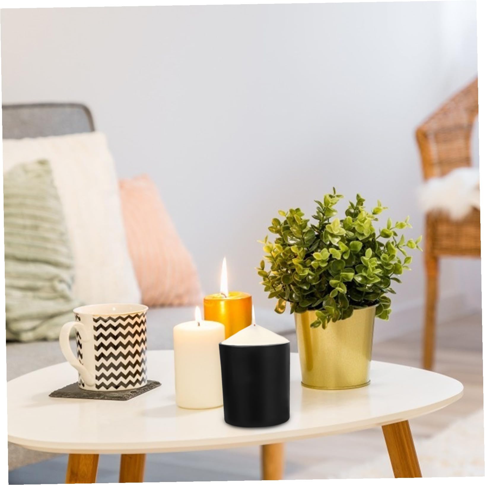 HAPINARY Aromakerzenglas aus Glas mit Deckel für Duftkerzen | Schwarz, Selbstgemacht Kerzendose für Selbstgemacht Candle Making und Büro, Schlichtes Design im 4 Stück-pack