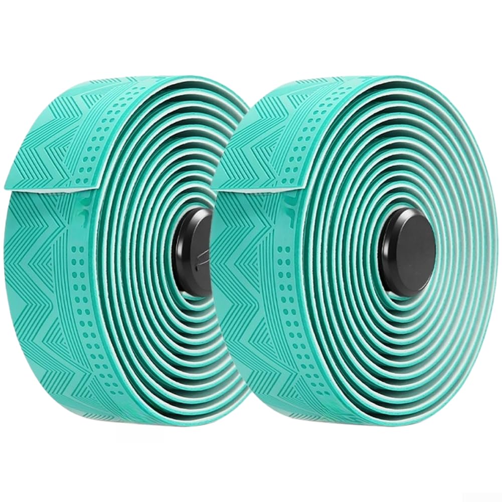 Caswynlife Silicone Handlebar Tape, Non-Slip Shock Absorbing Bar Wrap, Breathable Road Bike Grips for Commuting and Touring(Cyan)