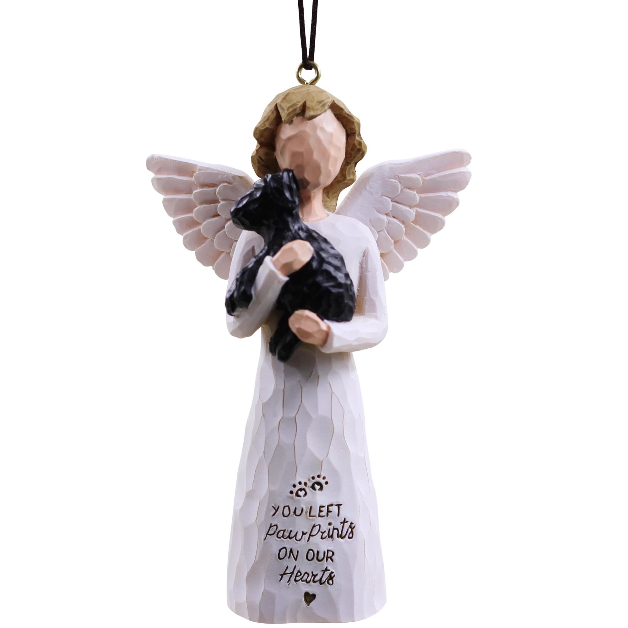 Dog Christmas Ornaments - Pet Ornaments for Christmas Tree, Loss of Dog Sympathy Gift, Dog Memorial Ornament, Weiner Dog Ornament, Dog Angel Ornament (Black)