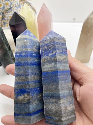 Miniatura 2 de AITELEI Varitas grandes de cristales curativos naturales, 3.9"-4.3" (10-11cm) 6 facetas de un solo punto de prisma de cristal para curación