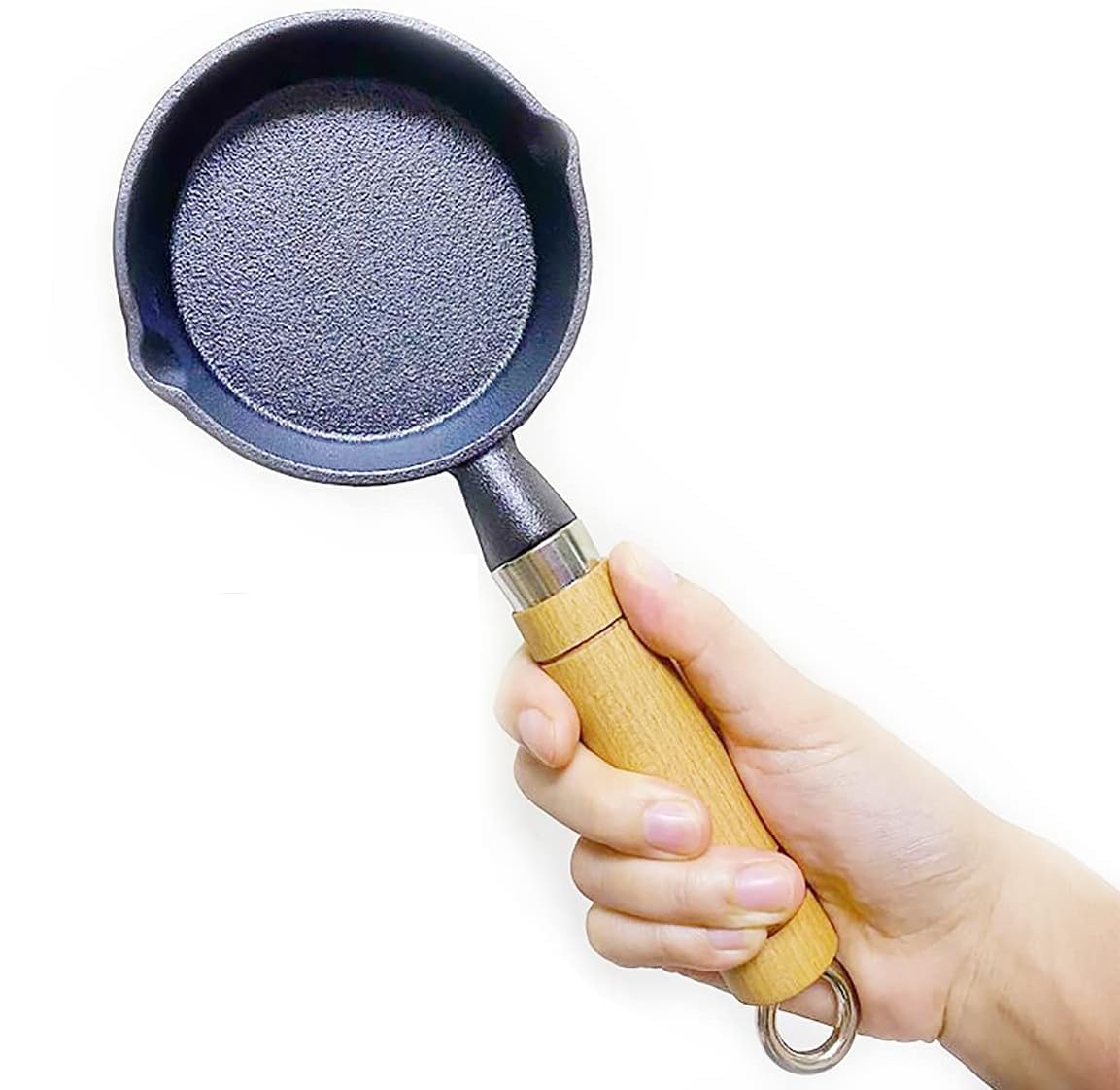 Home Essentials Cast Iron Tadka Pan/Vaghar/Chounk for Frying Dal/Spices | 4Inch, 450gm, Gas & Stove-Friendly | Pre-Seasoned, 100% Toxin-Free, Naturally Non-Stick Tempering Pan