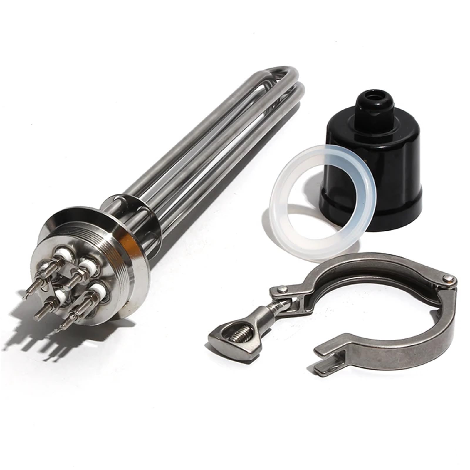 1 x Heizelement für Bierbrauen, 10 cm (2 Zoll), Tri-Klemme, 63 mm, Flansch, 3 kW, 4,5 kW, 6 kW, 9 kW, 12 kW, SUS304 Tauchwasserbereiter, 220 V, 380 V, 4,5 kW, 210 mm