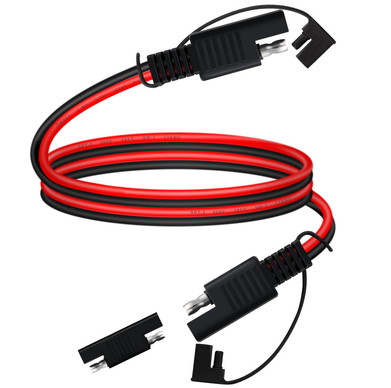 YINGAYOU Câble D'extension SAE 14AWG 30 A 12 V 24 V - Connecteur Rapide SAE Pour Panneau Solaire, Moteur à La Traîne Automobile (14 AWG, 0,5 M