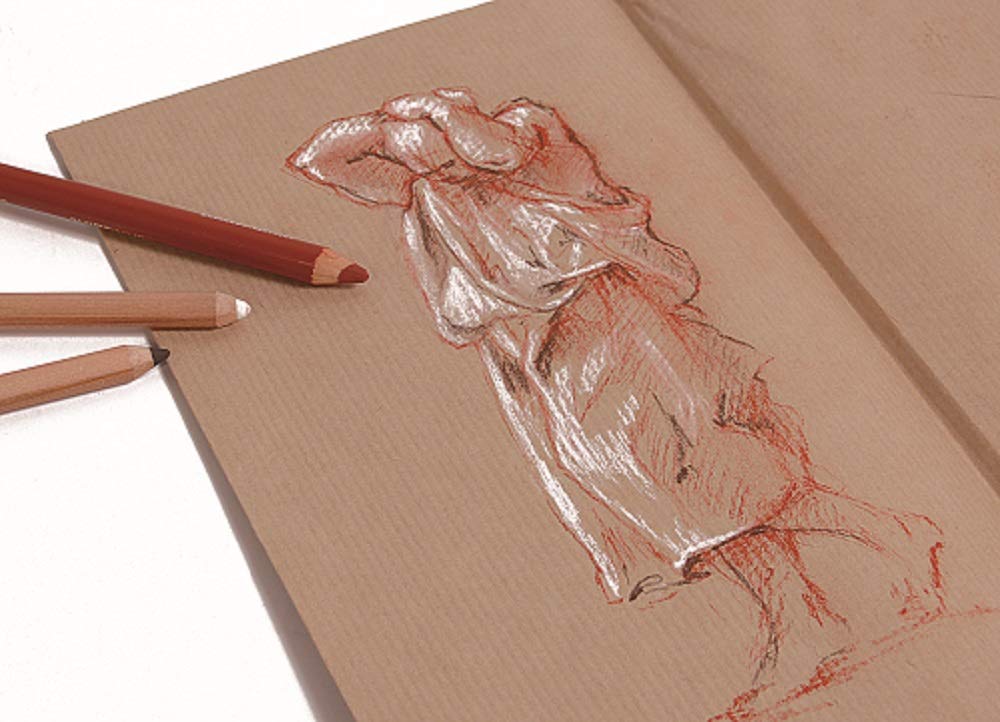 Clairefontaine 975149C Paquet Papier Kraft - 10 Feuilles Papier Kraft Brut Brun A1 59,4x84 cm 400g - Carte au Grain Brut pour le Dessin et les Activités Créatives
