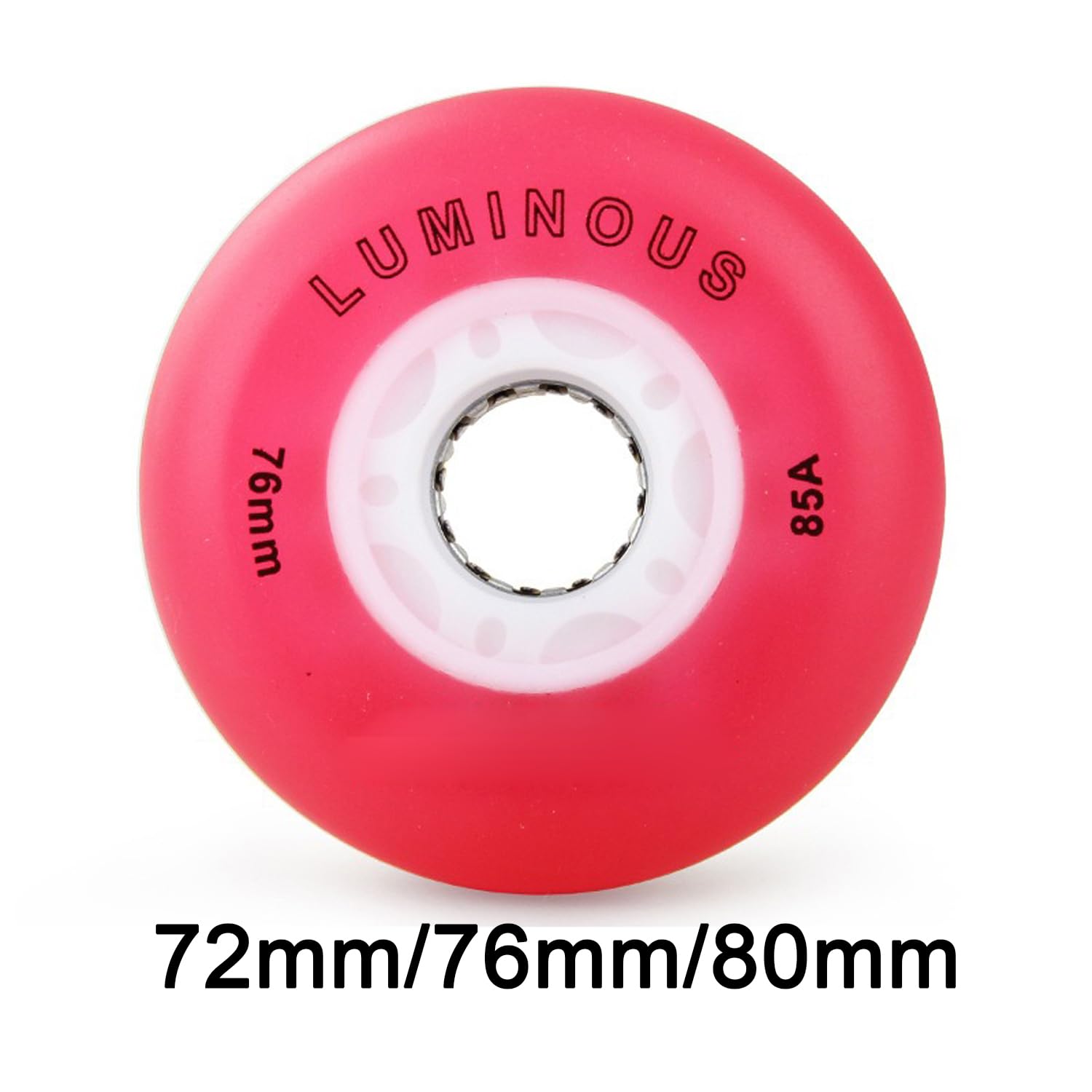 Paquete de 8 Ruedas Luminosas LED de 85 A Que Brillan en la Oscuridad para Patines en línea, para Interiores y Exteriores, de 72 mm, 76 mm y 80 mm.