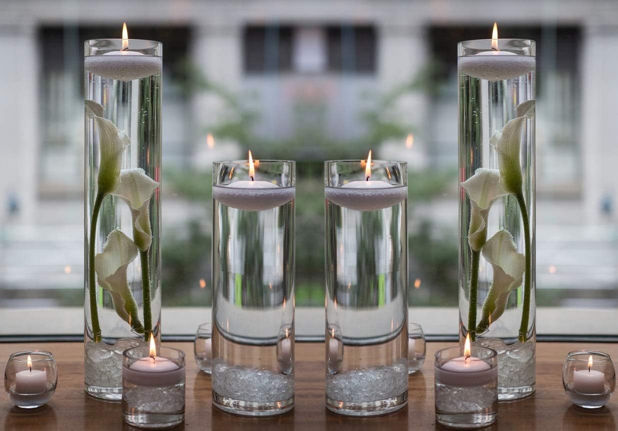 Stock Your Home 3 Inch Floating Candles (24 Pack) - 10 Hour Burning White Unscented Classic Floating Candles - Long Lasting Floating Candles for Weddings, Parties, Special Occasions, Home Decorations