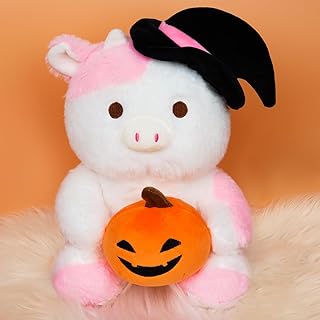 Halloween Cow Plush Pillow Toy, 9" Cute Cow Stuffed Animals Cow Plushie, Halloween Plush Cow Stuffed Cow Toy for Kids Girls Boys Decorations