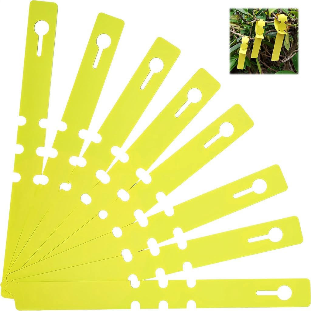 Plant Labels, 100-Count Yellow PVC Garden Tags, Waterproof Plant Name Markers with Anti-Lost Loop for Orchard and Greenhouse-picture-30