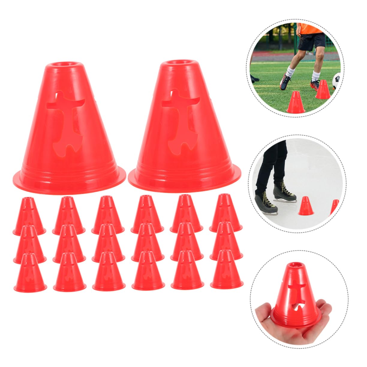 TOYANDONA Conos Deportivos para Taladros Jugar Conos Práctica Capacitación Obstáculo Conos para Deportes Conos De Entrenamiento para Taladros Educación Física Rojo