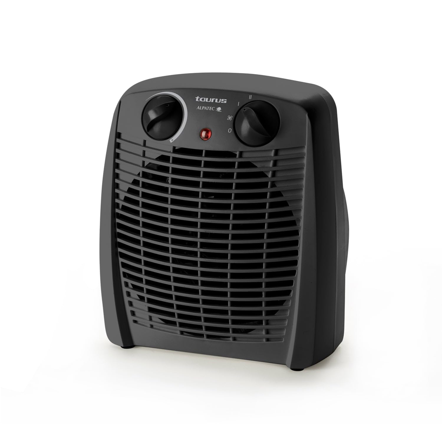 Taurus – Calefactor New Gobi | 2000W | 2 niveles de calor | Función ventilador | Termostato regulable | Protección térmica | Piloto luminoso | Asa de transporte | Negro 2000w | Negro
