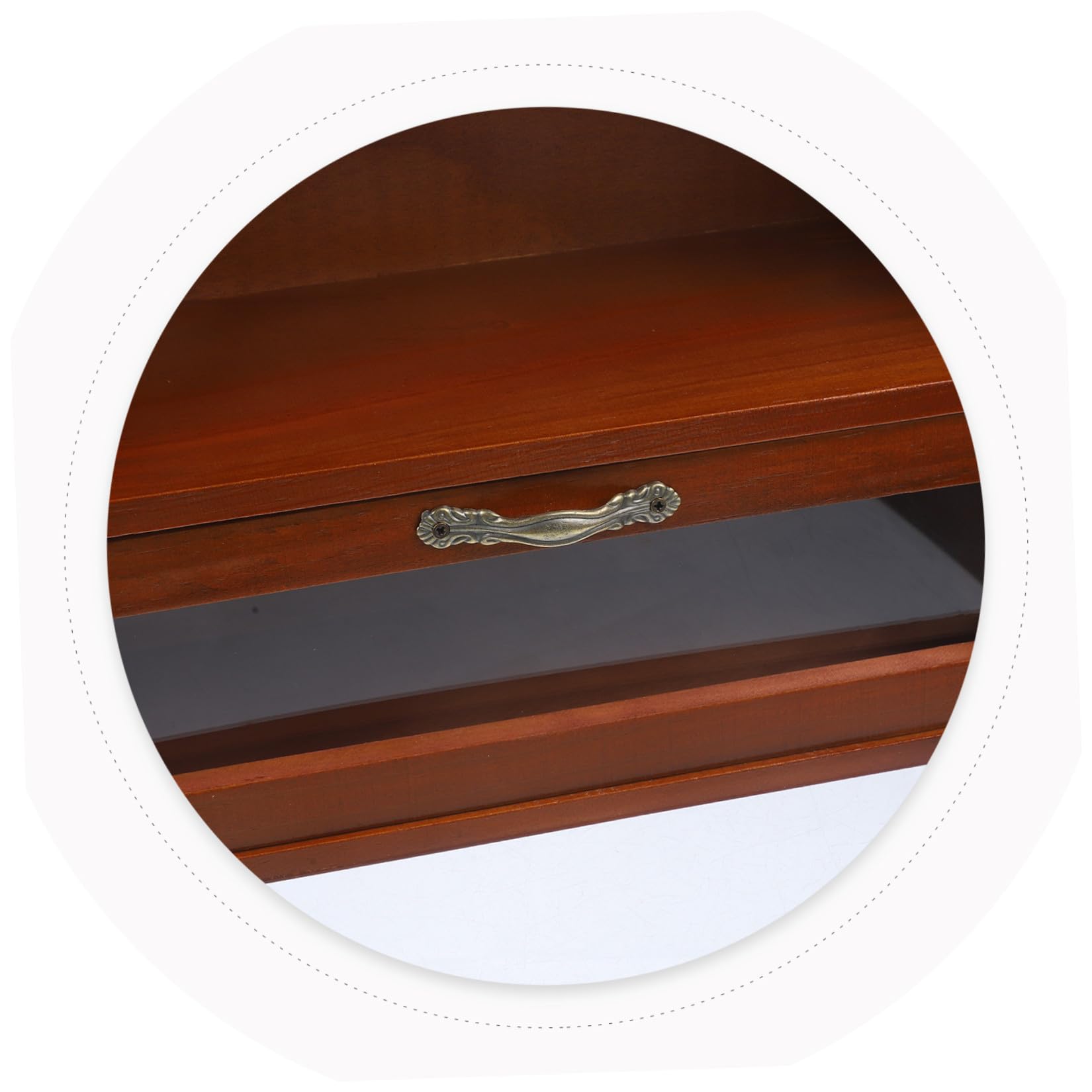 Scatola in Legno Antico con Coperchio e Cassetti Multipli per Organizzazione da Scrivania, per Conservare Gioielli e Piccoli Oggetti in Casa o Ufficio