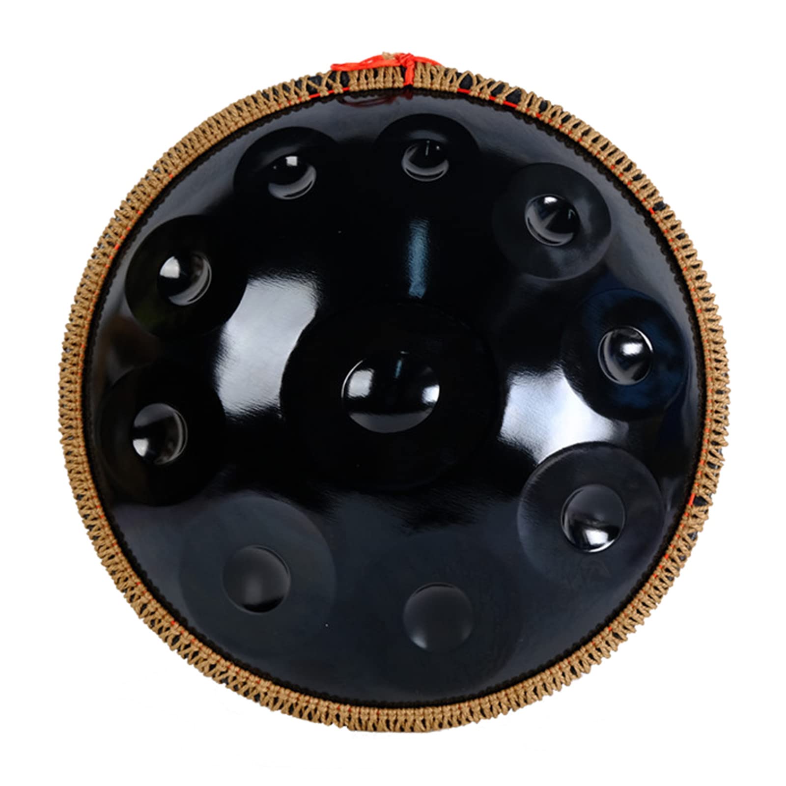 Tambor de percusión Handpan Negro con Bolsa de Mano portátil, mazo de Mano, Soporte de Mano, Tela sin Polvo para Regalo de cumpleaños de niños y Amigos,Black-10notes